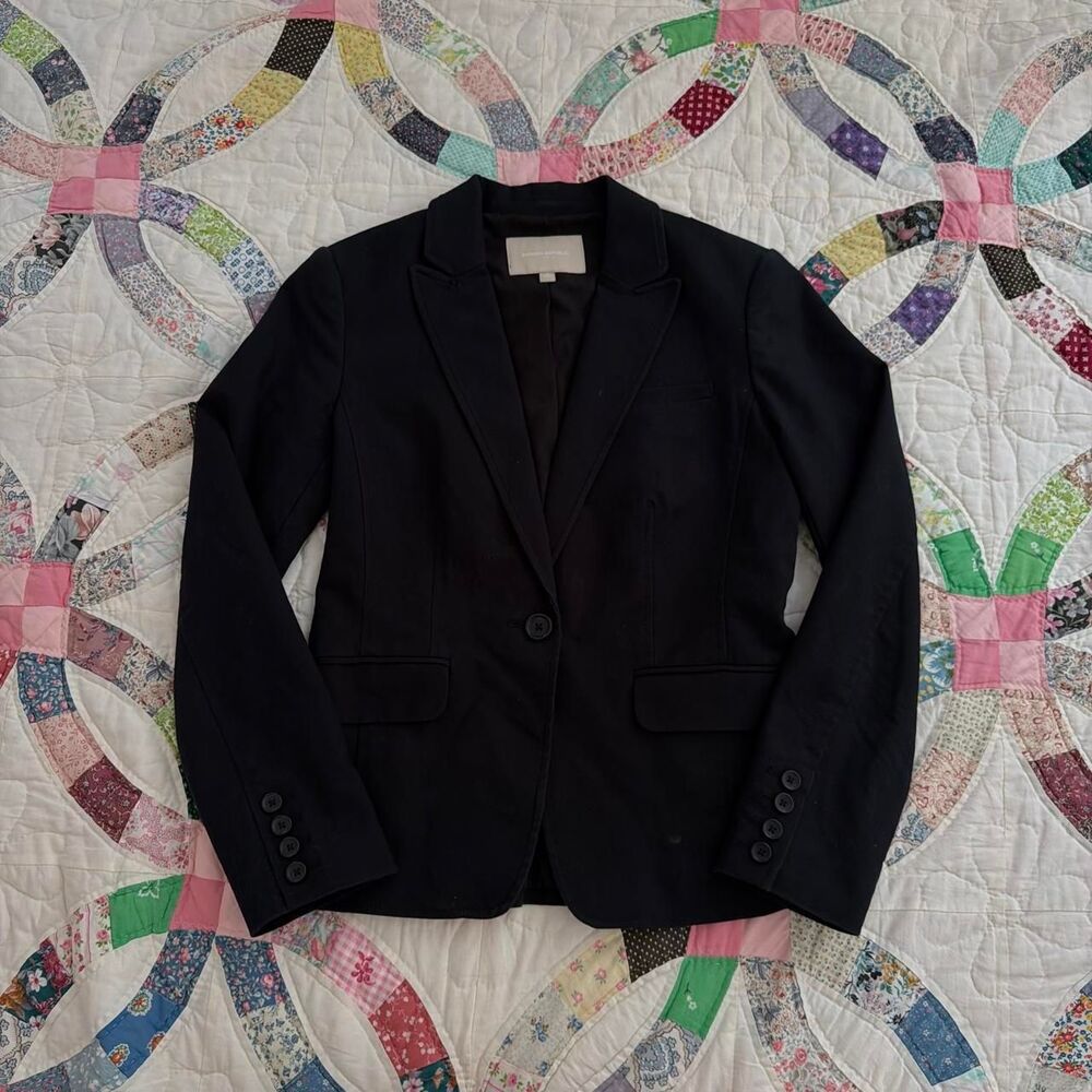 Black banana republic blazer cotton size 4 euc - Picture 4 of 6